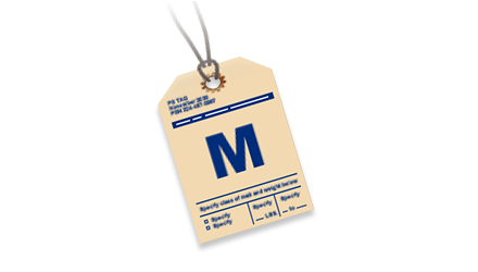 Image of an airmail m-bag tag