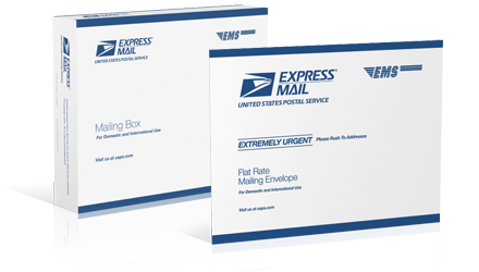 Image of Express Mail shipping supplies.
