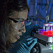 Researcher working with nanocrystals