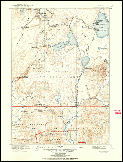 Thumbnail image of the 1911 Shoshone, Wyoming (1951 reprint) 30 minute series quadrangle (1:125,000-scale), Historical Topographic Map Collection. 