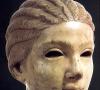 Stone portrait of a girl from the Roman city of Salona