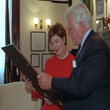 First Lady Laura Bush visits with Senator Edward M. Kennedy, September 11, 2001, in his Capitol Hill office. (P7107-19)