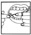 flossing between lower teeth