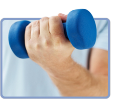A man lifting small weights to stay healthy