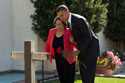 President Barack Obama and Helen Chávez place a rose at the gravesite of César Chávez before the dedication ceremony for the César E. Chávez National Monument in Keene, Calif., Oct. 8, 2012. Click on the photo for a larger image.