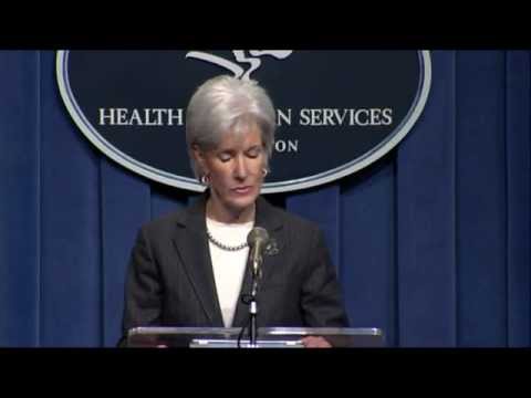 Secretary Sebelius and other HHS officials make an announcement about Pioneer Accountable Care Organizations.