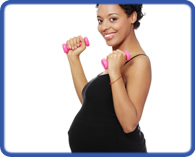 pregnant woman lifting weights