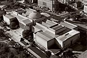 Image: An aerial view of the West Building showing the design and layout of the skylights