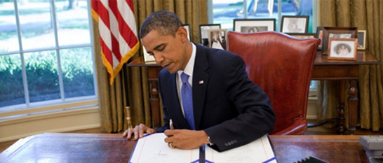 President Obama signing an executive order