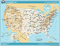 General reference map of the U.S.