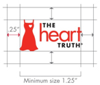 The Heart Truth logo minimum size 1.25 inches wide