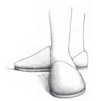Ilustración que muestra dos pies con zapatillas puestas