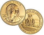 Jane Pierce First Spouse Uncirculated Coin