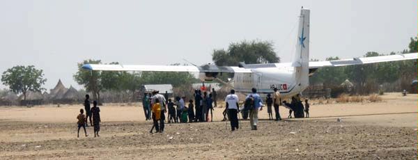 Date: 05/18/2011 Description: Plane landing in Unity State, Southern Sudan © State Dept Image by Marie Pace