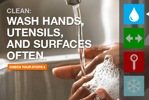 Clean: Wash Hands, Utensils, and Surfaces Often