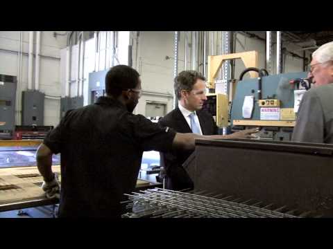 YouTube video: Treasury Secretary Tim Geithner Visits Baltimore's Marlin Steel Wire