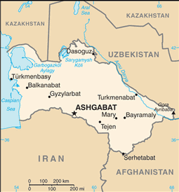 Map of Turkmenistan