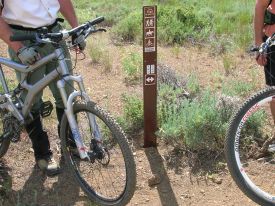 trail marker on the Croy Creek Trail system