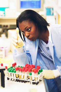 woman working in a research lab