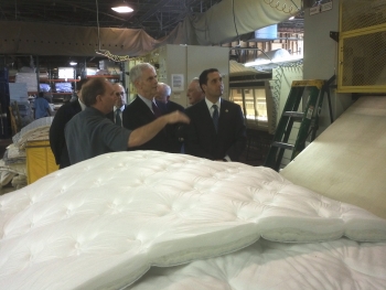 Secretary Bryson tours Paramount Sleep in Norfolk, VA with Richard Diamonstein, President of their Commercial Division