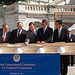 Speaker John Boehner and Congressional leaders review blueprints for the 2013 Presidential Inaugural Ceremonies on the West Front of the United States Capitol. Pictured left to right are Senator Chuck Schumer (D-NY), Senator Lamar Alexander (R-TN), Architect of the Capitol Stephen Ayers, Speaker Boehner, House Majority Leader Eric Cantor (R-VA), and House Democratic Leader Nancy Pelosi (D-CA). September 20, 2012. (Official Photo by Bryant Avondoglio)

---
This official Speaker of the House photograph is being made available only for publication by news organizations and/or for personal use printing by the subject(s) of the photograph. The photograph may not be manipulated in any way and may not be used in commercial or political materials, advertisements, emails, products, promotions that in any way suggests approval or endorsement of the Speaker of the House or any Member of Congress.