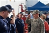 Crewmembers of the U. S. Coast Guard Cutter Mellon welcome Chairman of the Joint Chiefs of Staff Gen. Dempsey 