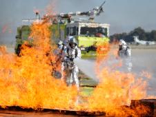 The NASA Ames Fire Department conducted emergency training on the Moffett Federal Airfield recently.