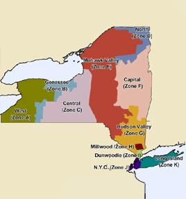 New York  (NYISO) Electric Regions