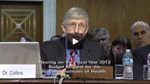 screenshot of Dr. Collins speaking during the 2013 Senate budget hearing