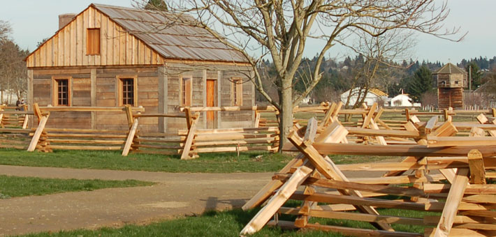 Photo of a reconstructed village house