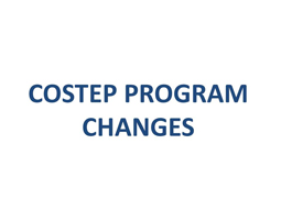 COSTEP Program Changes