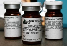 Vials of the steroid distributed by New England Compounding Center (NECC) - implicated in a meningitis outbreak - are pictured in this undated handout photo obtained by Reuters October 14, 2012. REUTERS/Minnesota Department of Health/Handout.
