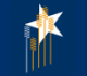 Image of blue background with gold wheat stems and a white star