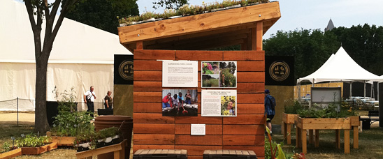 The People's Garden exhibit at the Folklife Festival in the Reinventing Agriculture area of Campus and Community.