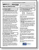 Human Papillomavirus Vaccine (HPV) VIS