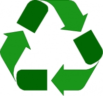 Green arrows symbolizing reduce-reuse-recycle