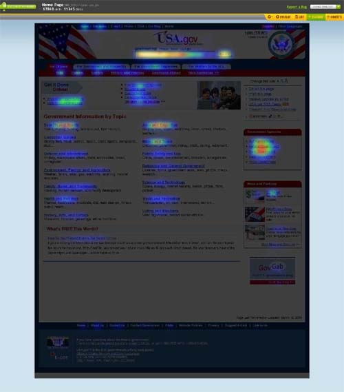 Heat Map View of USA.gov - Test 2