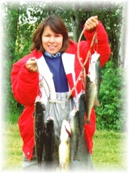 woman holding fish