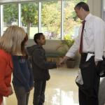 Secretary Arne Duncan talks with students at H.B. Lee Middle School in Portland, Oregon. 