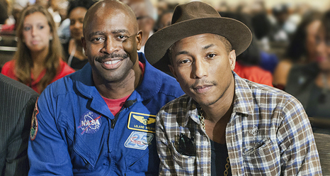 Leland Melvin and Pharrell Williams.