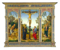 image of The Crucifixion with the Virgin, Saint John, Saint Jerome, and Saint Mary Magdalene [left panel]