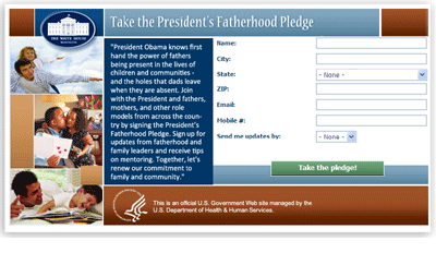 Fatherhood Pledge Card screenshot