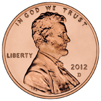 One Cent Coin - obverse image