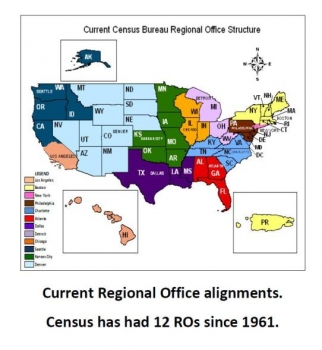 Map Depicting Current Census Bureau Regional Office Structure