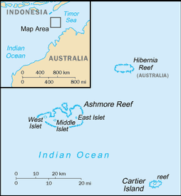 Map of Ashmore and Cartier Islands