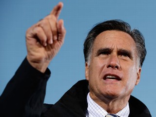 Republican presidential candidate Mitt Romney campaigns in Lancaster, Ohio. on Oct. 12, 2012.