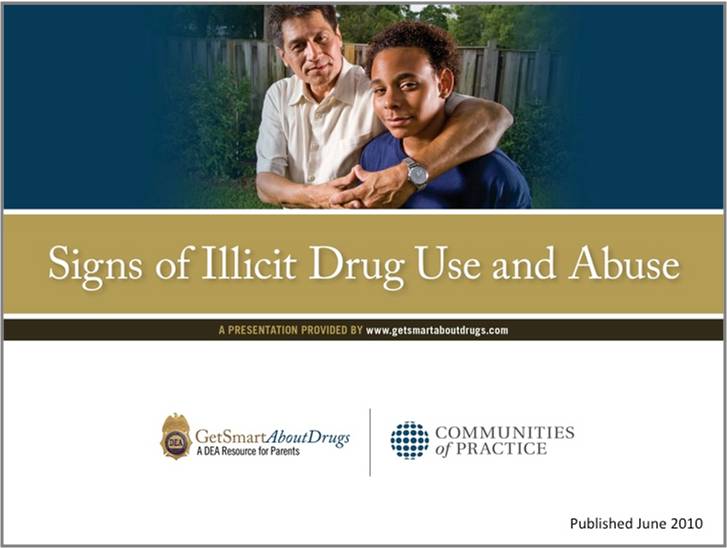 Title Slide of Signs of Illicit Drug Use and Abuse Presentation