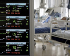 Patients being monitored in the intensive care unit