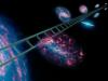 The cosmic distance ladder, symbolically shown here in this artist's concept, is a series of stars and other objects within galaxies that have known distances.