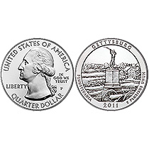 2011 ATB SILVER COIN - GETTYSBURG